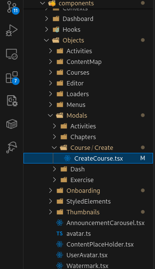 Modals file location