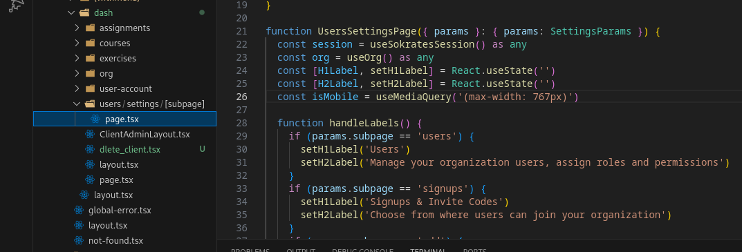 Users page file location